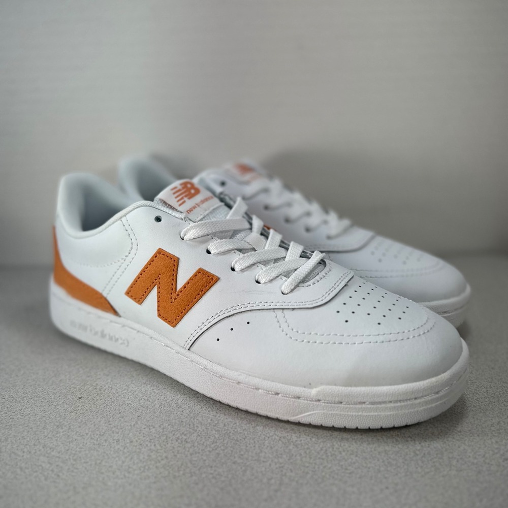 New Balance Women's 9.5 Lifestyle Sneakers White Brown Low Top Shoes NEW